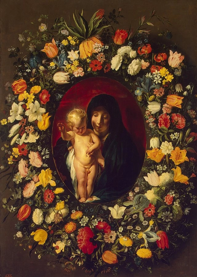 Ghirlanda di fiori con la vergine e il Bambico - con Andries Daniels, Hermitage Museum